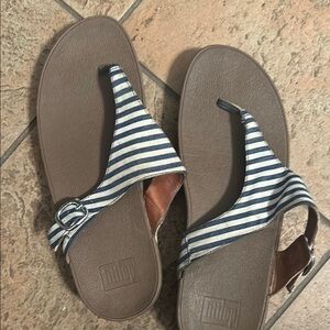 Fitflop Navy and White Striped Sandals